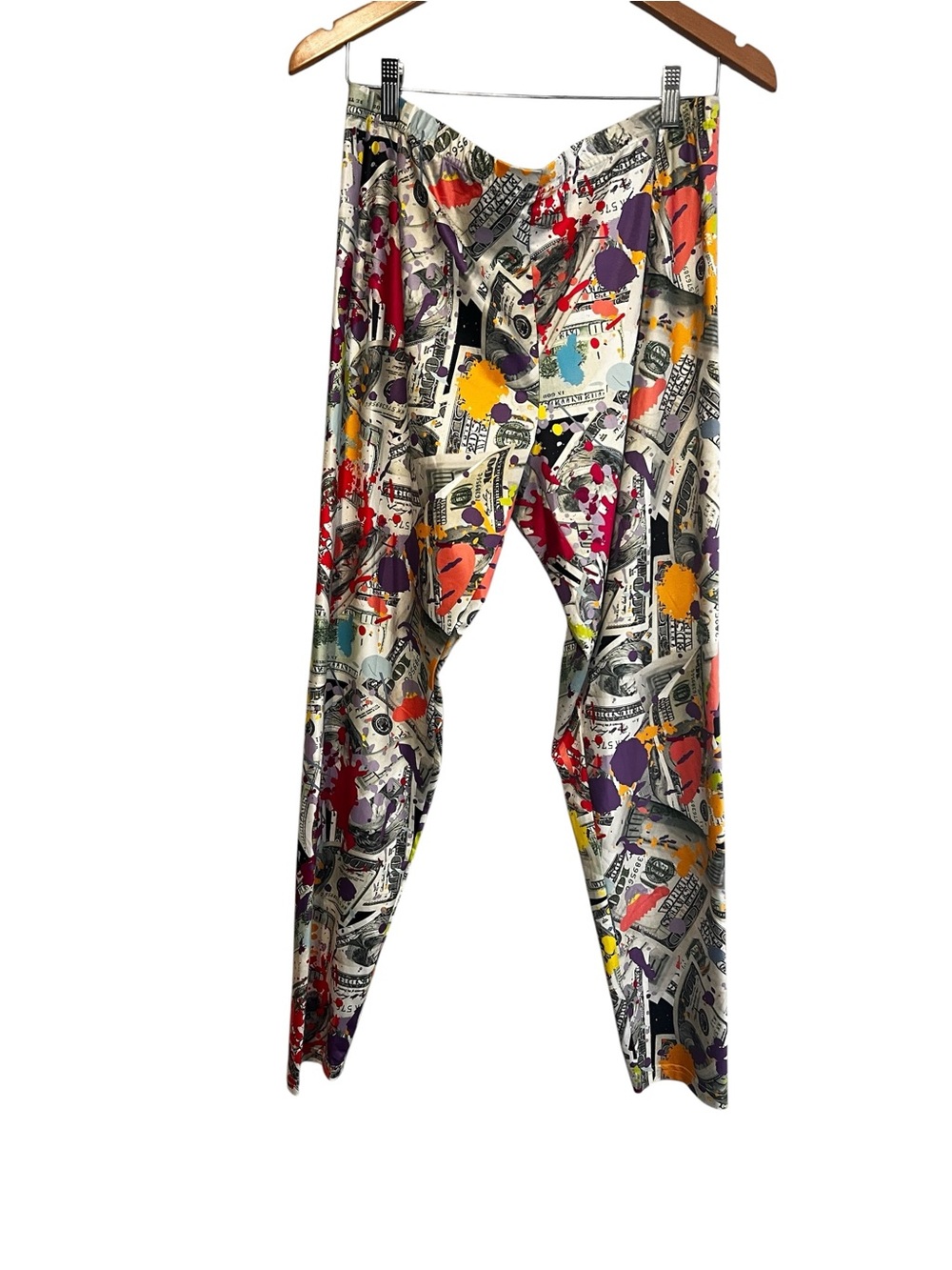 Women’s Colorful Splash Print Leggings - Multicolor Size 2 XL